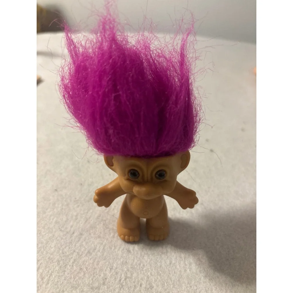 Mini Troll Doll Purple Hair Vintage Toy Collectible Nostalgia